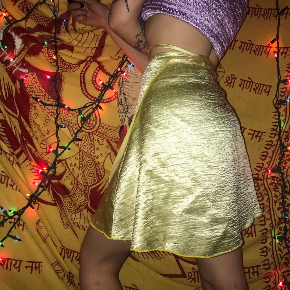 Silky princess wrap skirt